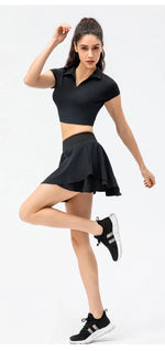 Summer Golf Skirt Women High Waist Running Outdoors Tennis Sport Skirt Pockets Fitness Gym Casual Shorts Athletic Workout Skirts