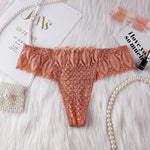 Hollow Out Lace Sexy Girls G String Panties Women Briefs Transparent Thong Thin Underwear Female Low Waist Lingerie Size S-XL