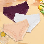 3Pcs Sexy Cotton Lace Panty Women Low Waist Panties Underwear S-XL Solid Color Ladies Briefs Lingere Underware Comfortable Women