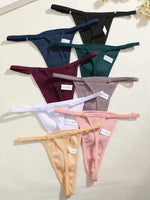 5PCS Women's Panties Cotton Thongs Adjustable Waist Sexy G-String Solid Color Seamless Intimate Female Underpants Lingerie S-XL