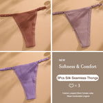 3Pcs G-String Cotton Sexy Women Thongs Adjustable Belt Seamless Panties Breathable Low Waist Lingerie Female Soft Solid Color