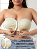 Sexy Wear Lace Plus Size Front Closure Strapless Bra Women's Push Up Wireless Bra Trendy Unlined Cold Shoulder Comfort Bra test