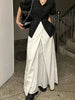Loose Knee-Length A-Line Skirt Versatile Minimalist Design Commute High Waist Midi Pure Color Polyester Fiber Skirt WDM4 test