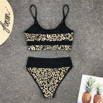 Sexy Golden Printed Bikini High Waist Swimsuit Women Swimwear Two-pieces Bikini set Bather Splicing Bathing Suit Swim Wear V1717