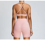 Solid Color Cross Back Women Fitness Underwear Sports Bra Running Top Gym Yoga Athletic Tight Workout Jog Soft With Backless Bra