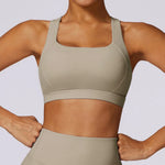 Hearuisavy Sports Bra Gym Underwear High Strength Shockproof Running Yoga Crop Top Breathable Pilates Push Up Fitness Tops Women