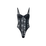 Sexy Lace Bodysuit for Women Bodies Elegant Women's Top 2025 New Summer Solid Bodycon Ribbed Bodysuits