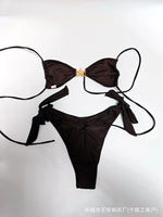 2025 Sexy Fashionable Swimsuit Women Solid Bikini Separable Backless Beach Swimming Suit Female's Black Swimwear Tankini Set