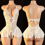 Sexy Hot Bra For Women Lingerie Set Ultra-thin Lace Hollow Bra Set Transparent Crotchless BacklessDress Deep V Open Bra Underwea
