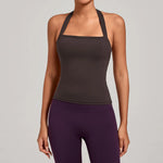 Sports Yeautifulback Breathoga Vest Neck Hanging Detachable Chest Pad Women Bra High Elasticity Slim Bable Running Sports Vest