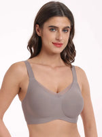 Women's Wire-free Seamless Bra Full Cup Breathable Thin Padding Bras Solid Color Plus Size Comfortable Outer Bra Underwear