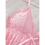 2025 Lace Sleeping Robe Nightgown Set Hot Erotic Pajamas With Summer Sleeveless Halter Dress Sexy Sleepwear For Plus Size Woman