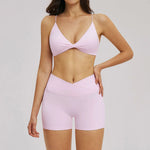 Women 2 Piece Gym Workout Set Female Bra Yoga Shorts Vest Fitness Wear Quick-DrySports Bra Suits Sportswear Tracksuit Outfits