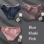 Women Printing Floral Panties 3Pcs/set Low-Rise Cotton Briefs Female Comfortable Underwear Female Soft Panties Lingerie M-2XL