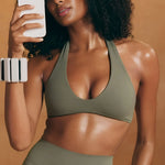 NCLAGEN Gym high support Workout underwear SoftMotion Minimal Halter Neck Bralette Women's sports bra Pilates yoga halter top