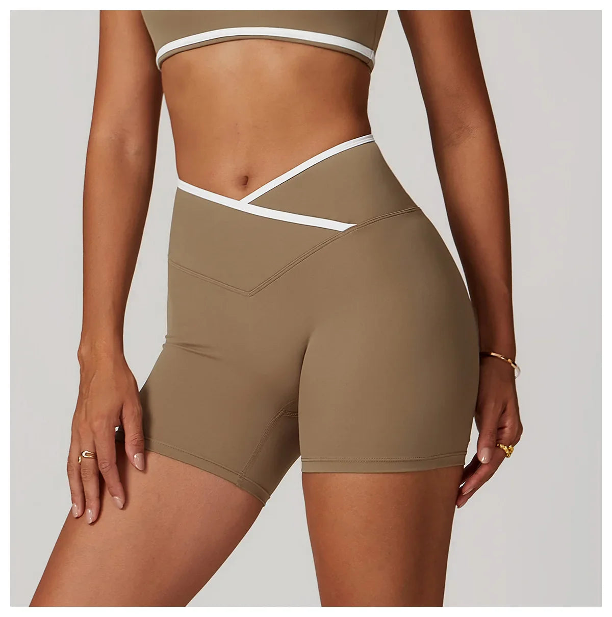 Yoga Shorts Women Fitness Shorts V-shaped Waist Running Cycling Shorts Breathable Sports Leggings High Waist Workout Gym Shorts