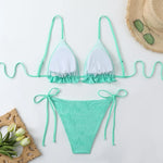 Sexy String Bikini 2026 Two Piece Mint Green Swimsuit Female Swimwear Women Thong Bikinis Set Bather Beachwear Bathing Suit Pool