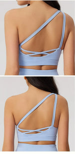 Women's Beautiful Back Gym Sports Underwear Women Shockproof Sport Bra Women Oblique Shoulder Straps Running Fitness Yoga Bra