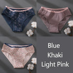 Women Printing Floral Panties 3Pcs/set Low-Rise Cotton Briefs Female Comfortable Underwear Female Soft Panties Lingerie M-2XL