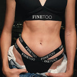 Women's Low Waist Bikini Briefs Seamless Thongs Panties Female Cotton G-String Underwear Ladies Letter Belt Lingerie M-XL Girls