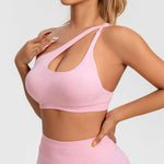 NCLAGEN Asymmetric Sports Bra Gym Top Woman High Support Halter Backless Fitness Speed Activewaer Workout Seamless Underwear