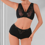 2pcs/Set Sexy Women Underwear Elegant Sexy Lingerie Sets No Pad 3/4 Cup Brassiere Breathable Women's Panties and Bras Outfits