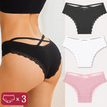 3Pcs Women Cotton Panties Seamless Hollow Sexy Design Unique Low Waist Women Panty Breathable Girl Underwear Soft Lingerie S-XL