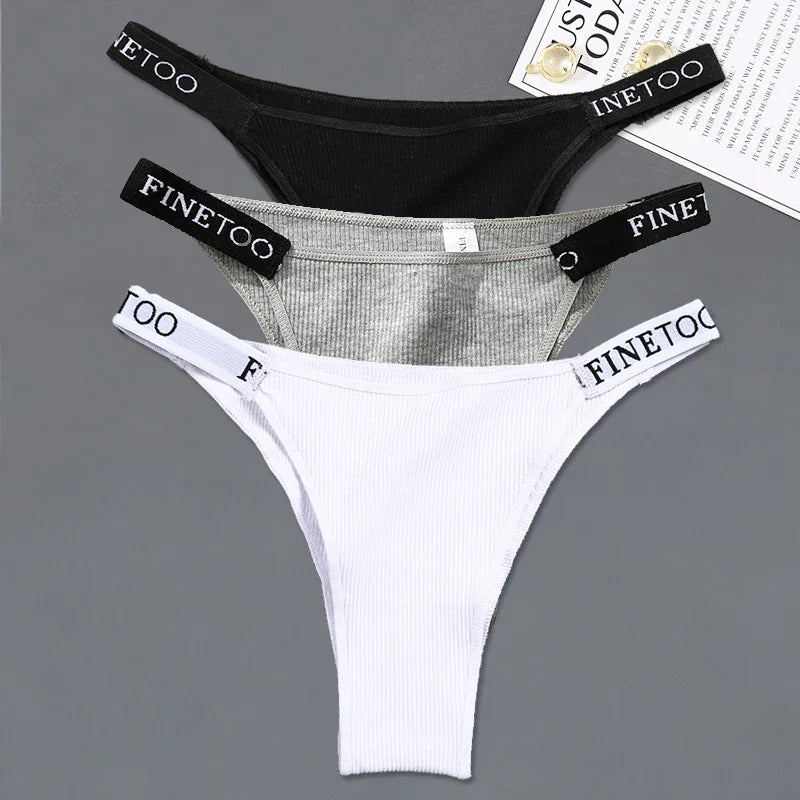 3Pcs/set Low Waist Brazilian Panties Women Cotton Bikini Panties M-XL Lady Comfortable Underwear Female Soft Underpants Lingerie