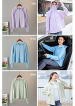 Ice Silk Sun UPF 50+ UV Protection Jacket Big Brim Thin Ice Silk Sun Protection Jackets UV Protection Hooded Windbreaker 4XL 5XL