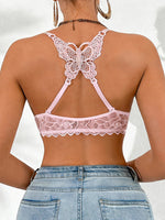1Pcs Lace Butterfly Women's Sexy Bras French Front Closure Push up Bra Non-Padded Comfortable Versatile Back Design Top