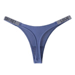Letter Sexy Panties Women Thongs Rhinestones Diamonds G-string Sports Thong Low Waist Shorts Briefs T-back Fitness S-XL