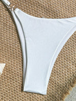 Sexy White Bikinis Sets Women Metal Starfish Pleate Push Up Bra Thong Swimsuit 2025 Summer Bathing Suit Micro Swimwear Biquini