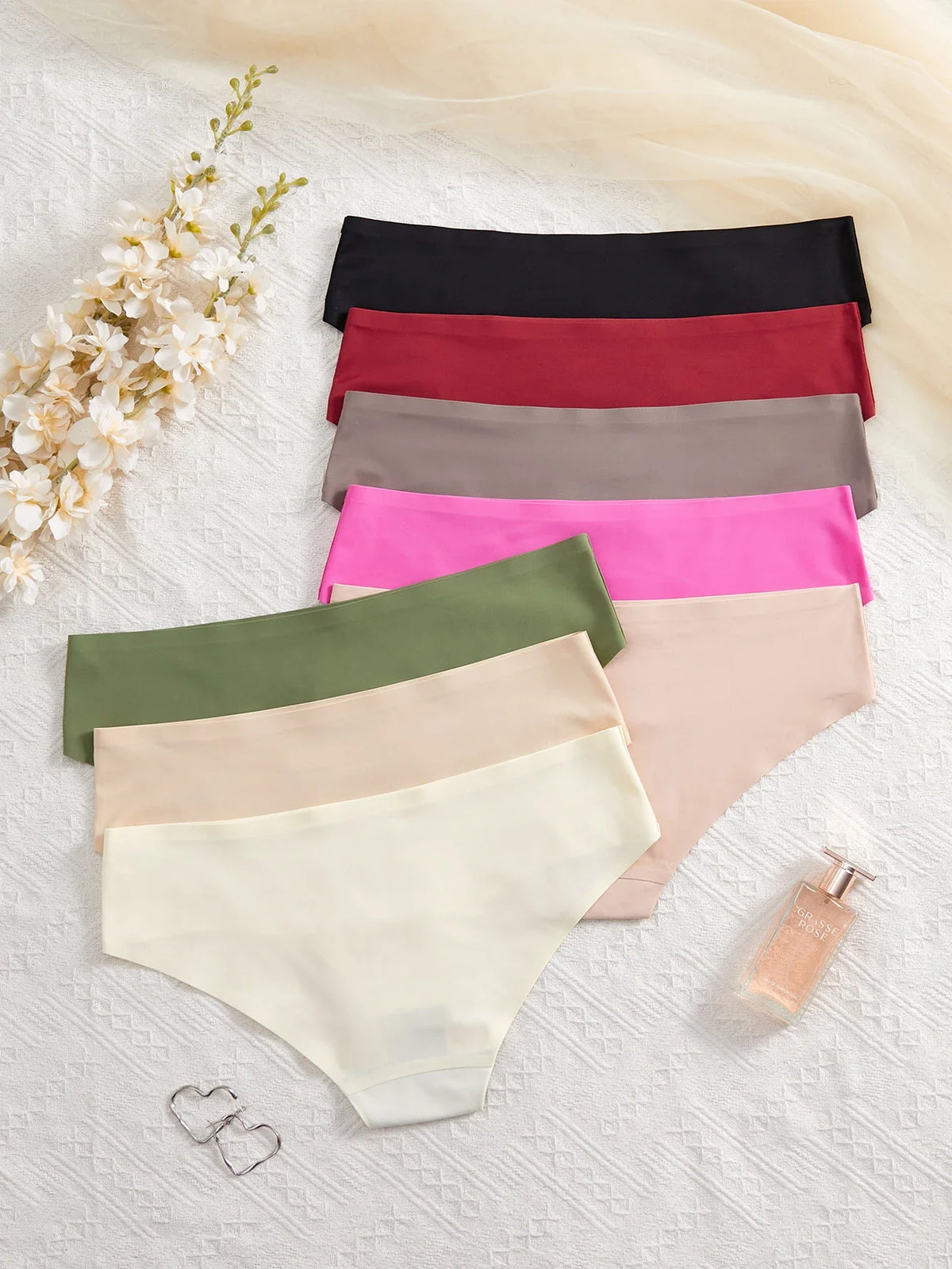 8PCS/Set Women's Panties Seamless Low Rise Briefs Comfortable Sexy Female Underpants Panties Intimates S-XL