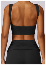 NCLAGEN Running Sports Bra Women High Support Open Back Yoga Breathable Slim Fit Fitness Pilates Tank Top With Removable Pads