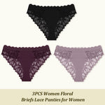 3Pcs/set Lace Sexy Panties Women XS-XL Low-Rise Briefs Sexy Ladies Underwear Trendy Floral Underpants Female Panty Lingerie New