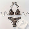2025 New Women's Black Ground White Dot Printed Swimsuit Halter Neck Low Waist Bikini Set For Summer Female Swimwear Brazilian test