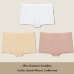 3Pcs Women's Seamless Panties Sports Boxer Underwear Female Solid Color Comfortable Briefs Cozy Lingerie Intimate Underpant S-XL