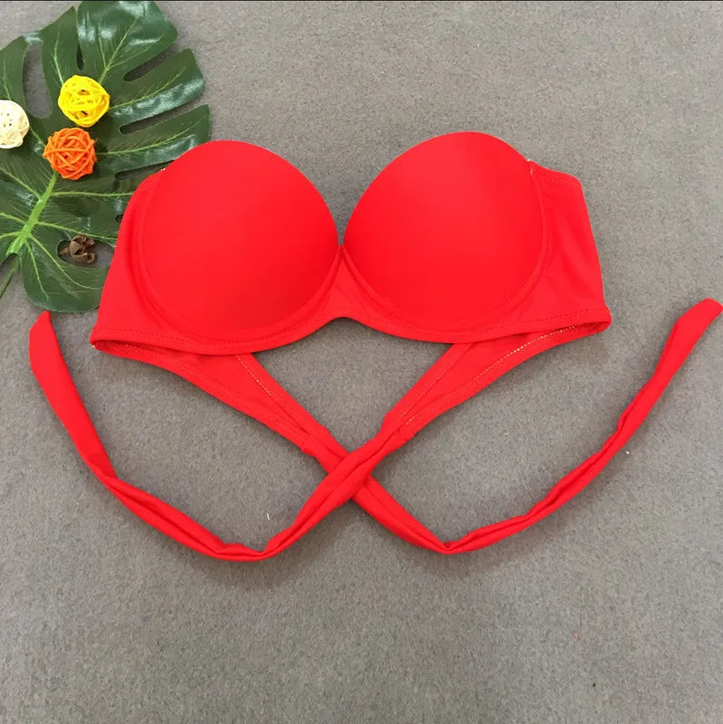 Sexy Leopard Bikini 2023 Push Up Bandeau Swimsuit Female Swimwear Women Thong Bikinis Set Bather Beachwear Bathing Suit Pool