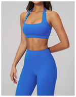 Summer Women Sports Bra Pilates Yoga Bra Hanging Neck Gym Underwear Running Fitness Shock Proof Breathable Quick-Dry Fitness Top