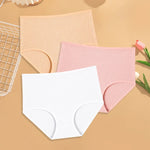 3Pcs women cotton High Waist underwear breathable Striped Panties Female Plus Size Solid Color Briefs comfortable Lingerie S-XXL