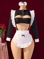 Sexy Nights Erotic Maid Costume Cosplay Women Uniform 18 Hot Exotic Outfit Sexy Lingerie Crotchless Bodysuit Desire Plays Suit