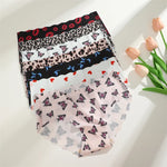 3Pcs Seamless Women's Panties S-XXL Sexy Butterfly Briefs Fashion Leopard Heart Breathable Female Comfortable Cozy Sexy Lingerie