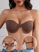 Trendy daily commute Strapless bra Comes with Clear Detachable Straps Push up bra Comfortable basic style women lingerie