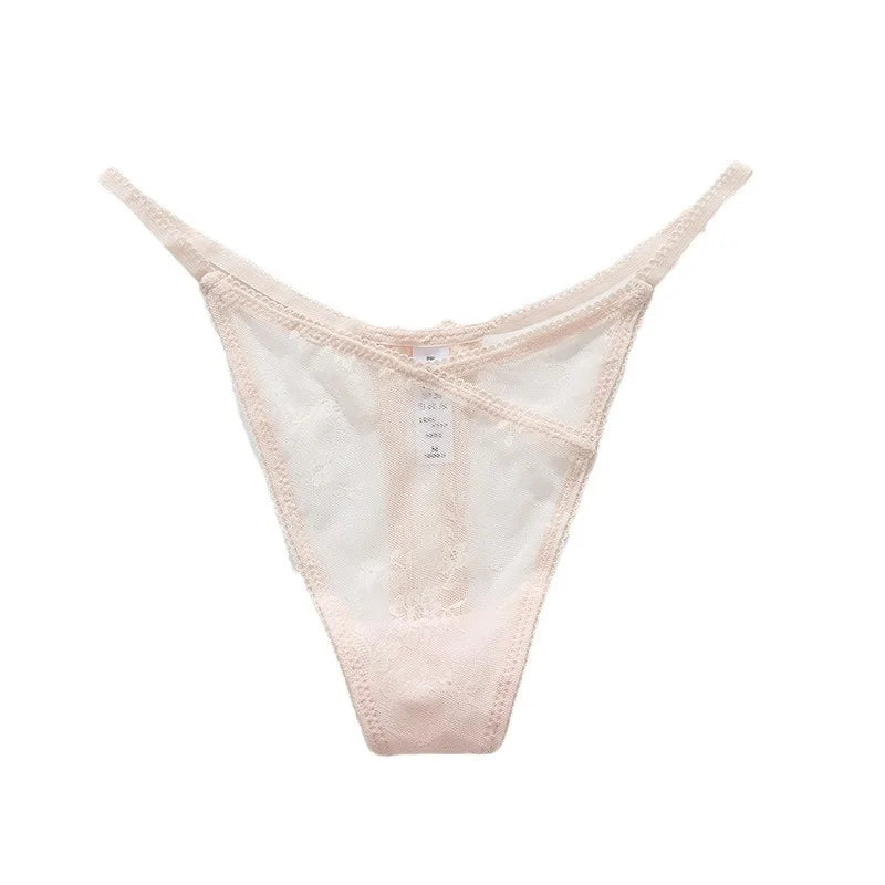 Girls Sexy G String Panties Women Lace Briefs Hollow Out Underwear Thong High Quality Transparent Underpants Lingerie Intimates