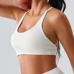 Beautiful Back Cross Back Women Bra Fitness Bra Tights Yoga Vest High Strength Shockproof Gym Sports Top Push Up With Chest Pad