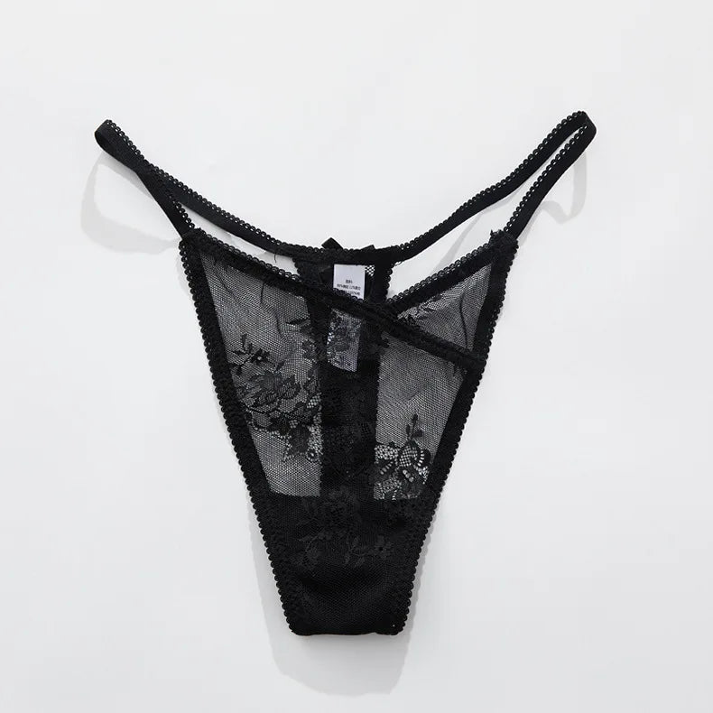 Girls Sexy G String Panties Women Lace Briefs Hollow Out Underwear Thong High Quality Transparent Underpants Lingerie Intimates