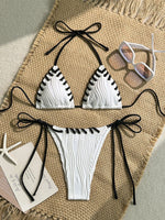 Sexy Micro Bikini 2025 Women Beige Brown Pink Weave Bandage Cross Crochet Swimsuit Brazilian Beach Bathing Suit Thong Swimwear