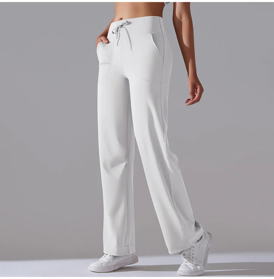 New Yoga Straight Leg Sweatpants Straight Leg Women's Loose Tracksuit Pants Wide Leg Outdoor Gym Running Casual Tracksuit Pants
