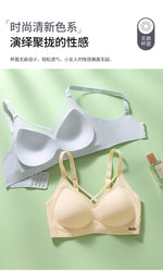 Traceless Half-Fixed Cup Women Underwear Thin Jelly Soft Support Anti Drop Adjustable No Steel Ring Super Soft Solid Color Bras