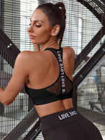 Women Sport Bra Fitness Letters Yoga Bra Cup Running Yoga Gym Fitness Crop Top Women Push Up Bralette Sports Bras